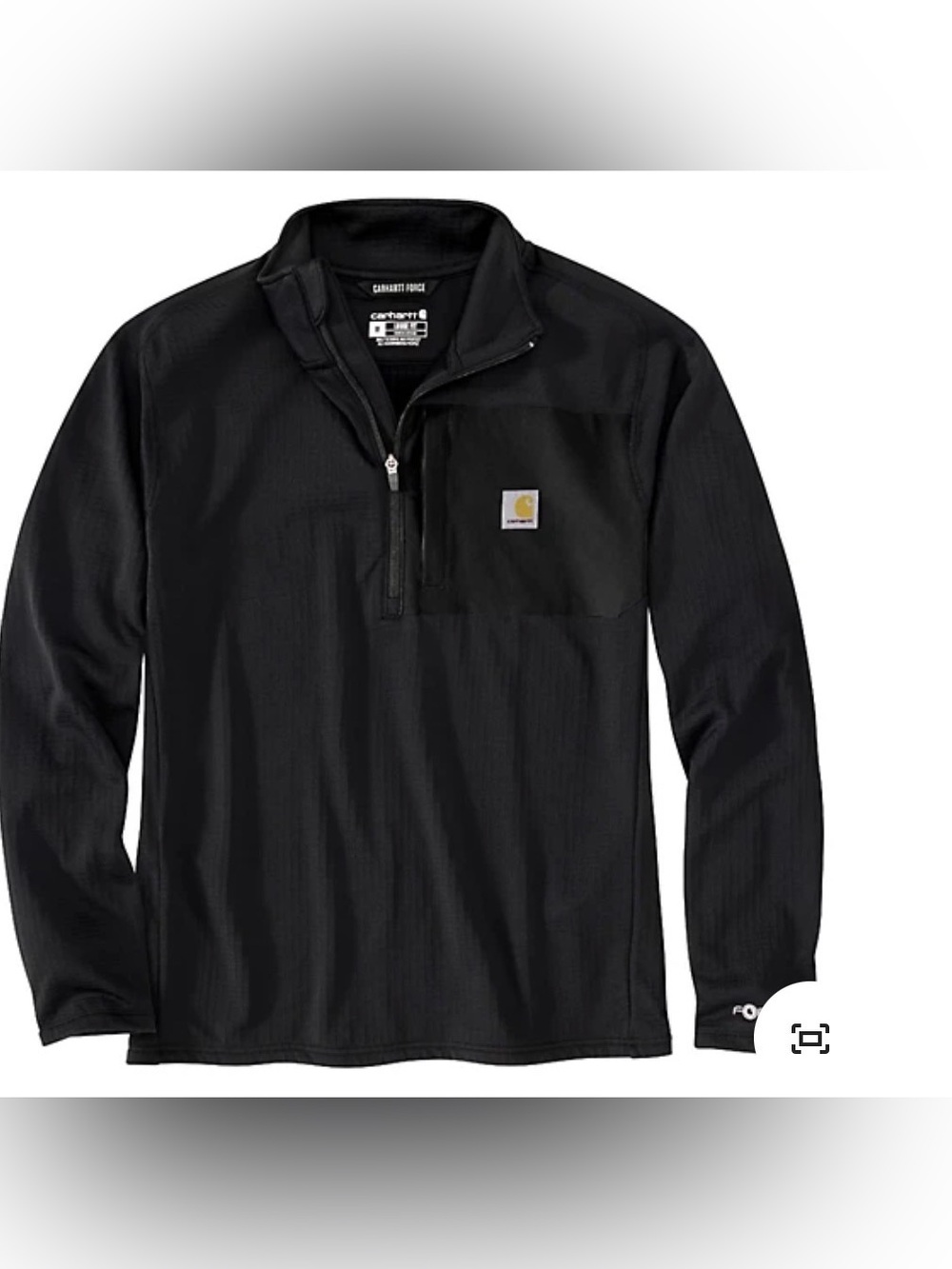 Carhartt Men's Force Relaxed Fit Mock-Neck Half-Zip Work T-Shirt, Size Small